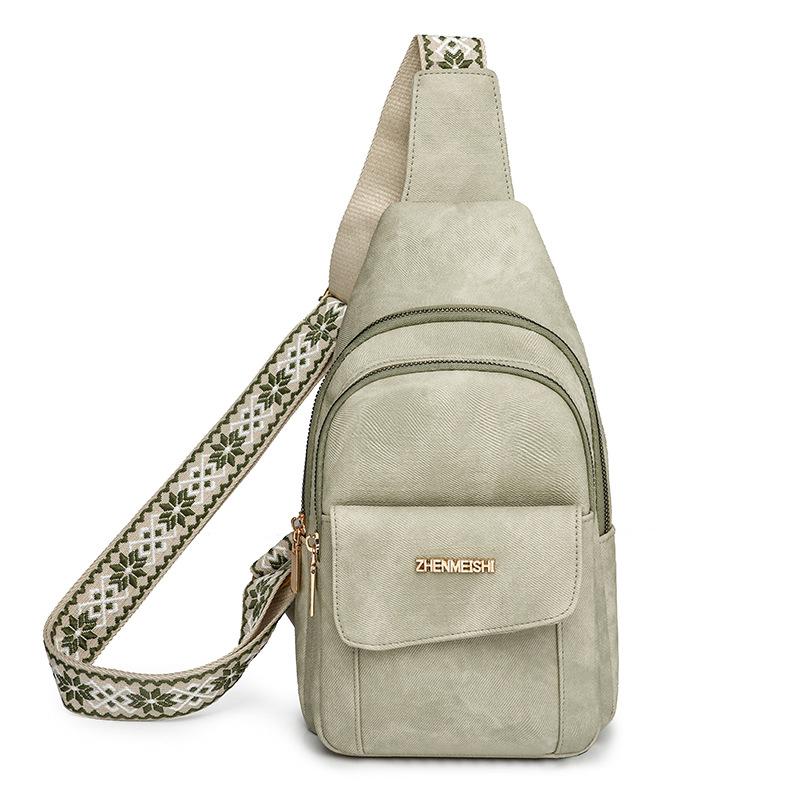 Large Capacity Casual Women's Bag New Trendy Breast Bag for Women's Fashionable Soft Leather Splicing Versatile Crossbody Bag Korean Style Breast Bag