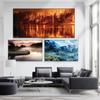 Abstract Landscape Oil Painting Early Morning Lakeside Scenery Canvas Painting Living Room Corridor Home Decoration Mural No Frame