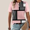 Women's Summer T-shirt Square Printed Short Sleeved T-shirt Casual Printed Top