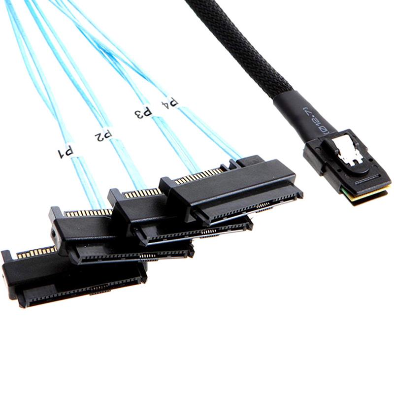 Кабель-адаптер-преобразователь Mini SAS 36P SFF-8087 на SFF-8482 SAS 29+15P SATA для серверного компьютера
