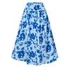 Женская весенняя юбка с цветочным принтом, летняя повседневная юбка А-силуэта с высокой талией и разрезами средней длины S-XL