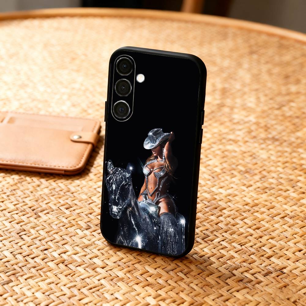 Singer B-Beyonce Cowboy Carter Phone Case For Samsung A73,72,71,53,52,51,22,91,80, Soft Black Cover