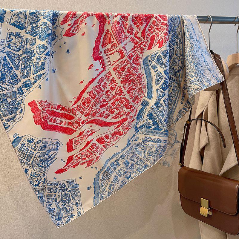 City Of Horses Xiuzhi Same Silk Scarf 90 Twill Silk Square Scarf Mulberry Silk Silk Scarf Spring And Summer Small Shawl Women'S Silk Scarf