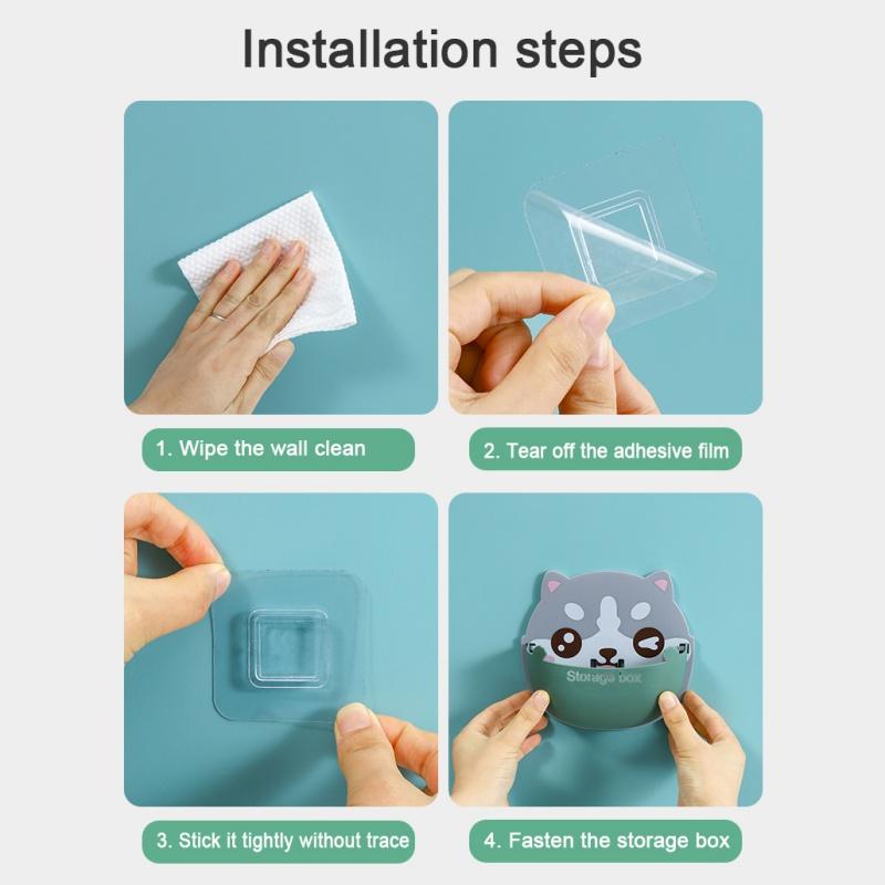 Настенный мультяшный органайзер-коробка, многофункциональный кондиционер, пульт дистанционного управления, подставка для телефона, ящик для хранения без отверстий, домашний декор