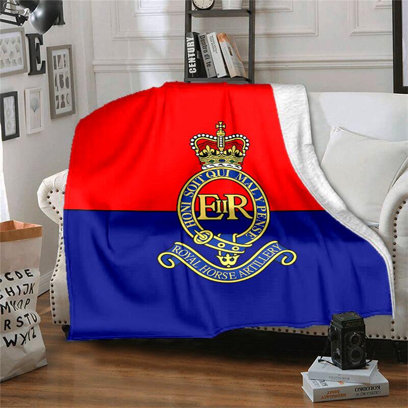 British Royal Artillery Flannel Blanket Soft All-Season Throw, Design for Camping, Car Travel, Hiking Sofa, Bed, Office Perfect Gift for Parties