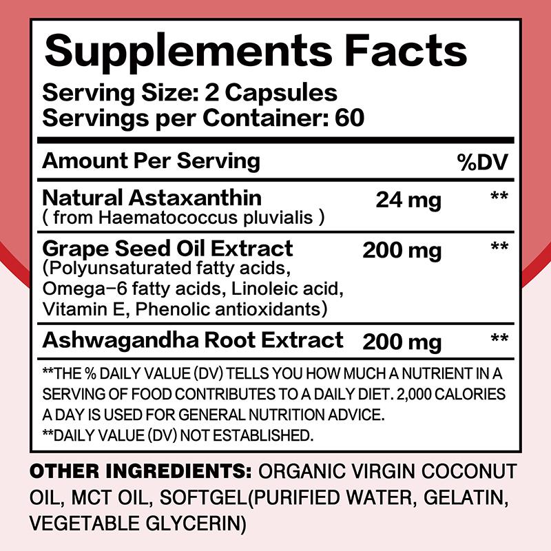 Buporai - Astaxanthin Supplement Capsules - Eye, Joint, Heart, and Brain Health
