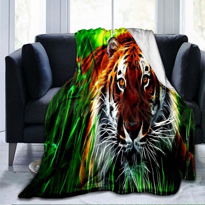 Одеяло с тигром, одеяло с 3D принтом мультфильма, фланелевое одеяло, семейное одеяло для домашних животных, одеяло для дивана, подарок