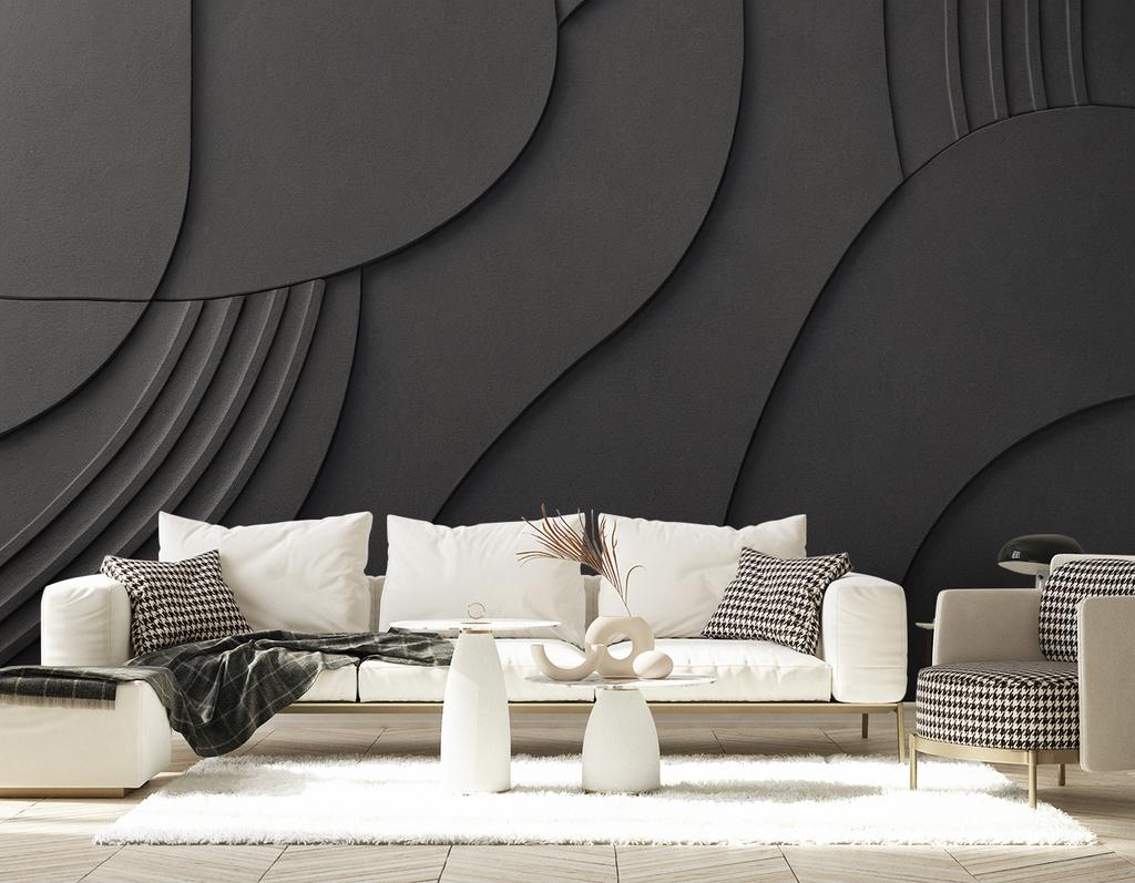 Wallpaper Black Relief 3D