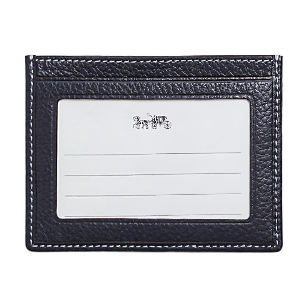 New COACH Card Case Fabric Cow Leather Patchwork Document Wallet Card Holders Mini Women's Denim CH100-B4DE