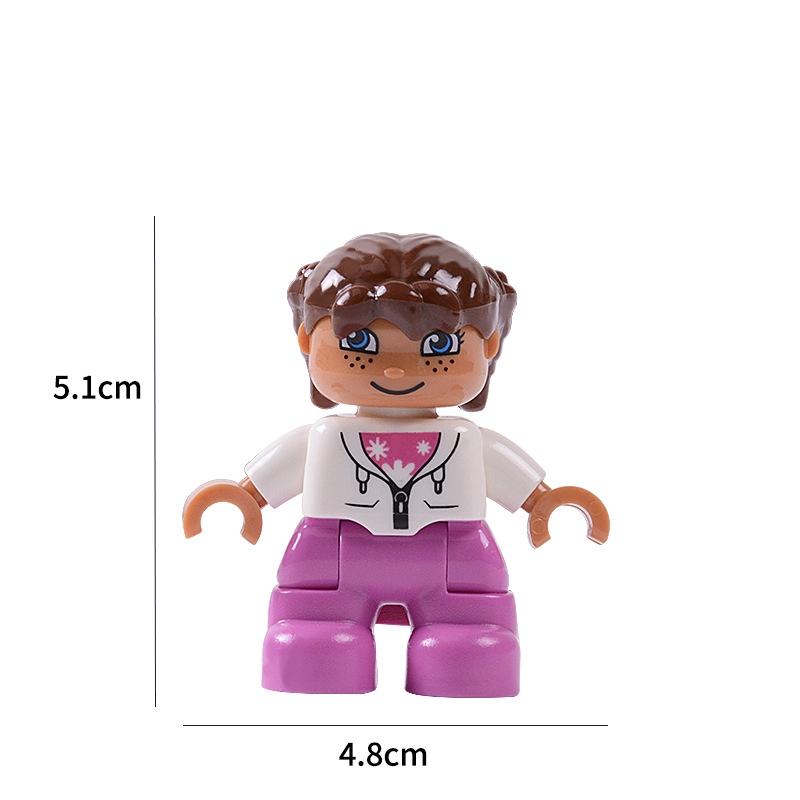 Фигурка, модель большого размера, минифигурка, строительный блок, кукла, семейная, профессиональная, совместимая с игрушкой с большими частицами