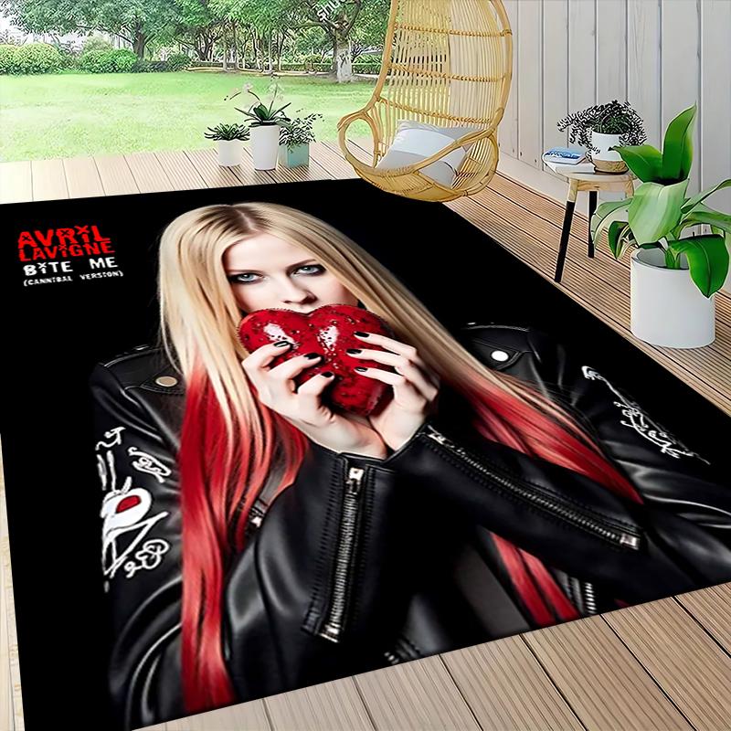 Avril Lavigne'S Gothic Romance Carpet Rug Soft Washable Anti Slip Home Living Room Sofa Mats Personalized Christmas Rug
