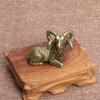 Brass Antelope Statue Desk Topper, Tea Pet Artware, Vintage Desktop Ornament, Animal Collectible