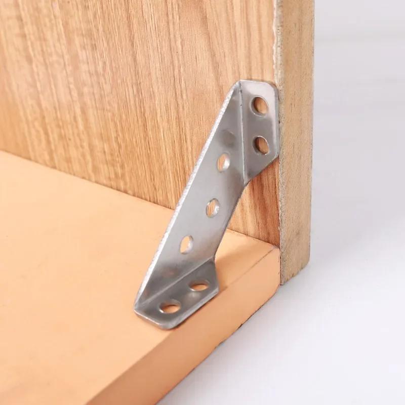 10/1Sets Universal Stainless Steel Corner Bracket Furniture Corner Connector Cabinet Table Chair Drawer Corner Brace with Screw