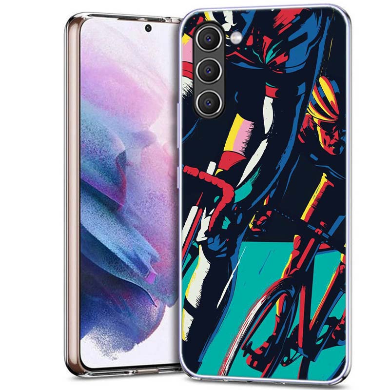 Чехол для телефона с гонкой на велосипедах для Samsung A54 A14 A24 A34 A17 A37 A57 A55 A35 A25 A15 A13 A23 A33 A53 A07 A05S A04S A03 A73 Galaxy Not