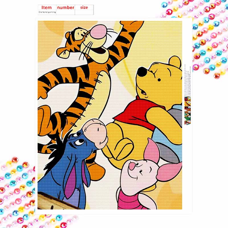 Disney Diamond Painting 5D DIY Winnie the Pooh Diamond Painting Art Diamond Painting Kit Adult/Beginner Gift Idea Home Decor