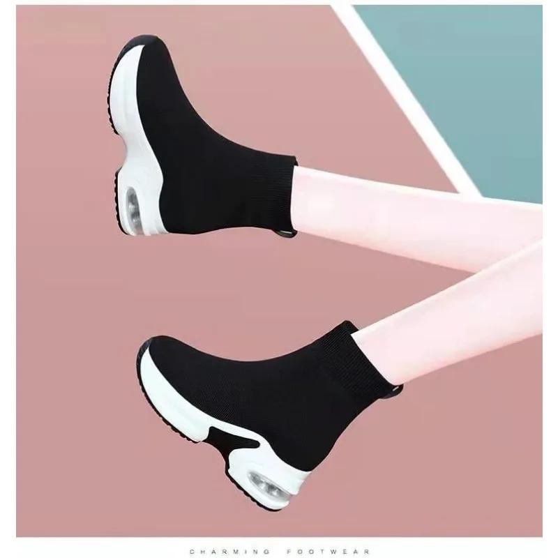 Горячие продажи Внутренние носки-подкладки Эластичные вязаные Женские ботинки Носки до середины голени Носки до щиколотки Ботинки «все в одном»