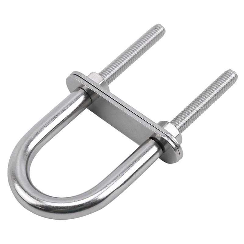 Stainless Steel 304 Marine Rigging Bow Stern Eye U-Bolt for Boat Hardware Parts Pipe Clamp Stainless Steel Marine Bolt