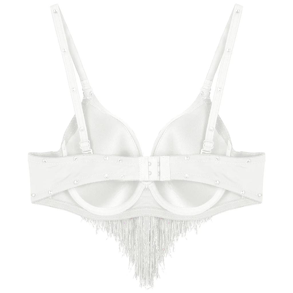 Женская одежда для танца живота для взрослых, Клубная одежда, бюстгальтер пуш-ап, латинский бюстгальтер с блестками, кисточками и стразами, топы, горячая вечеринка, клубный костюм для выступлений