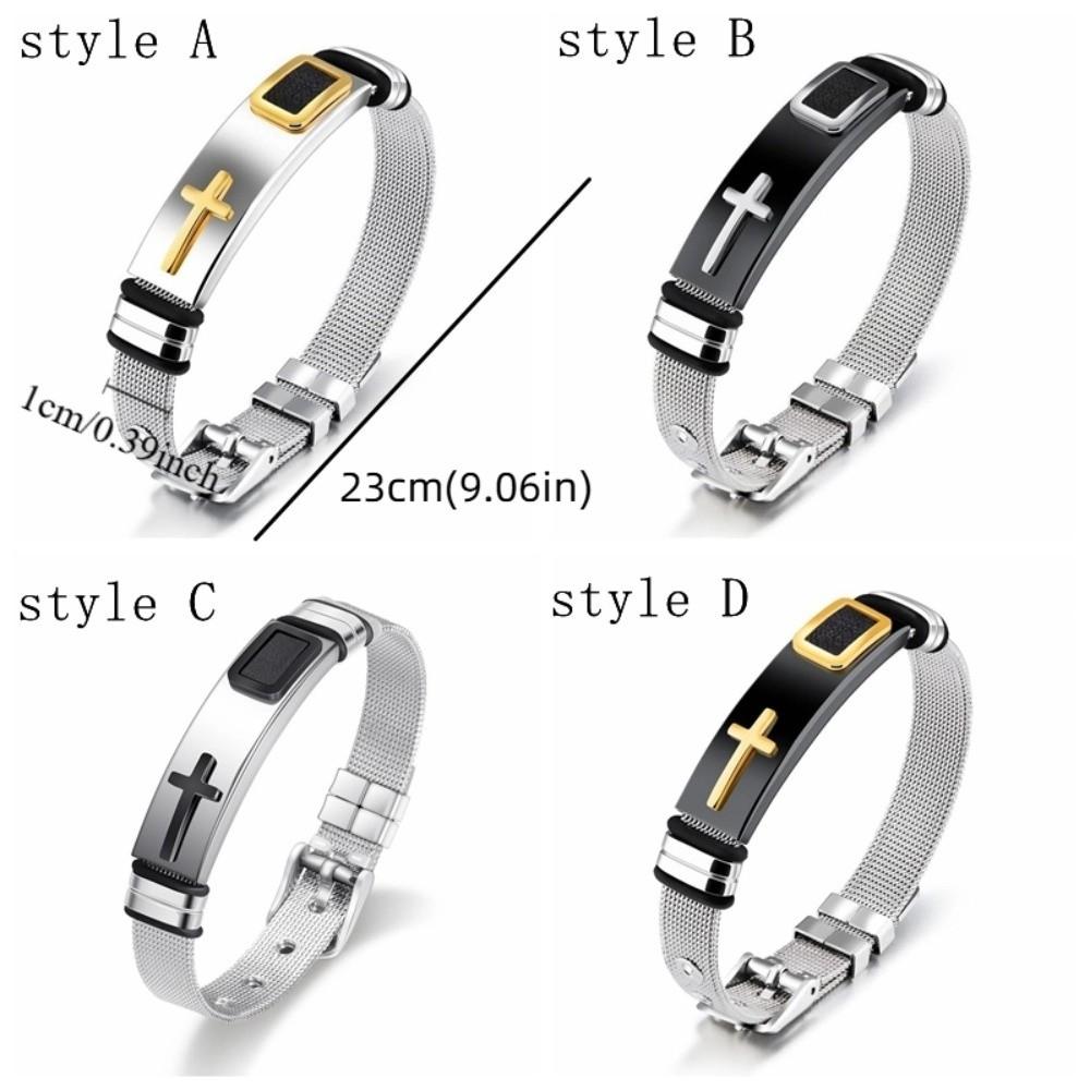 Stainless Steel Religious Bracelet Adjustable Fashion Bracelet Unique Men's Jewelry Friends