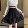 Solid Color Short Skirt, Knitted Half Skirt, Women's Spring/summer High Waisted A-line Skirt, Design Sense, Niche Pleated Skirt