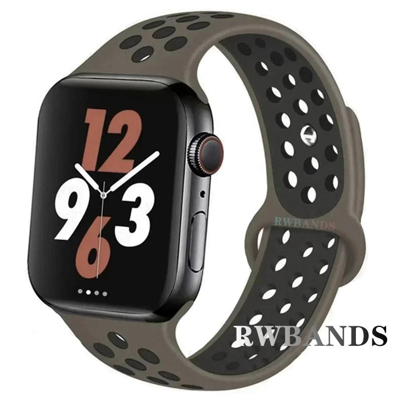 Спортивный ремешок для Apple Watch Band 46 мм 44 мм 40 мм 42-38-41 мм 45 мм Дышащий браслет iWatch Series 10 9 8 7 6 SE 5 3 Ultra 2 49 мм