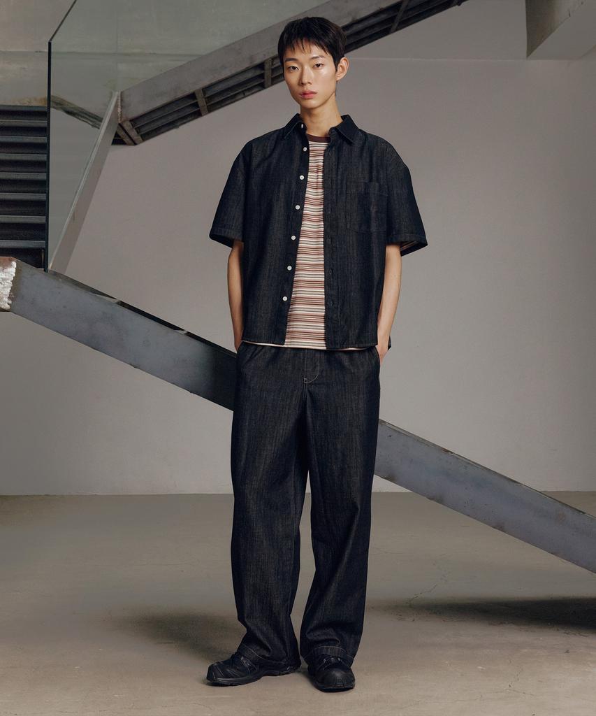MINDBRIDGE [Set] Linen-Like Denim Shirt Set-Up - 3 Colors
