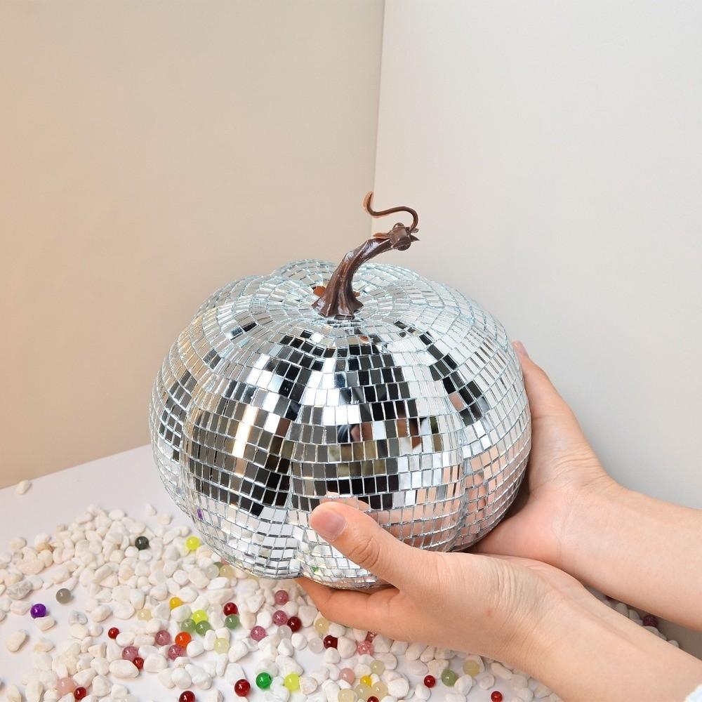 Exquisite Disco Ball Pumpkin Small Size Pumpkin Home Decor Christmas Window Decoration