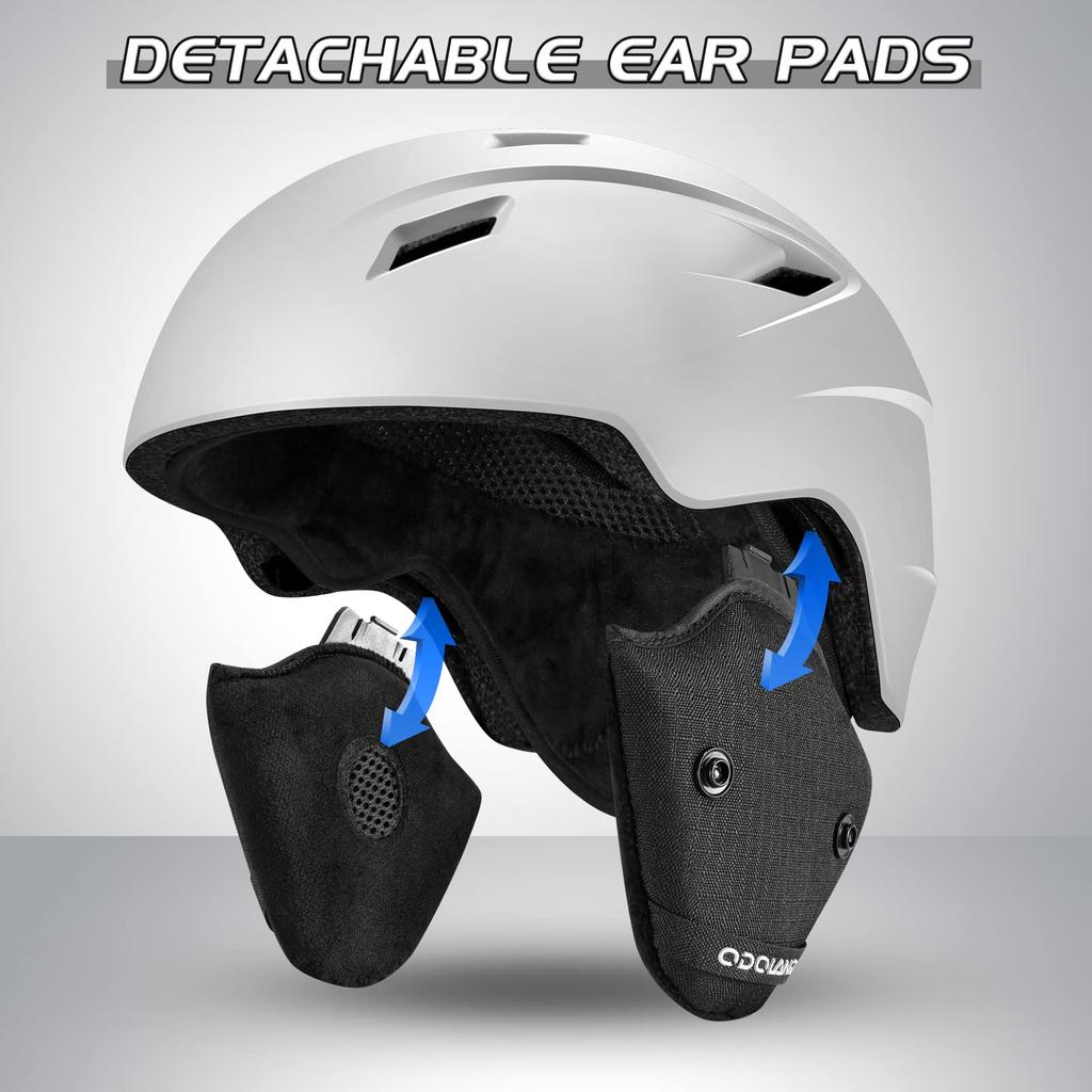 Комплект лыжного шлема Odoland со сноубордическими очками с регулировкой размера, двойной сферической линзой, защитой от ударов и ультрафиолета, и размером L, очки, шлем, регулировка, совместимый, линза,