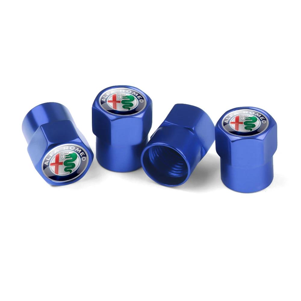 Car Stickers For Alfa Romeo 4PCS aluminium Car Badge Wheel Tire Air Valve Caps Stem Cover For Alfa Romeo Sportiva Stelvio Giuli