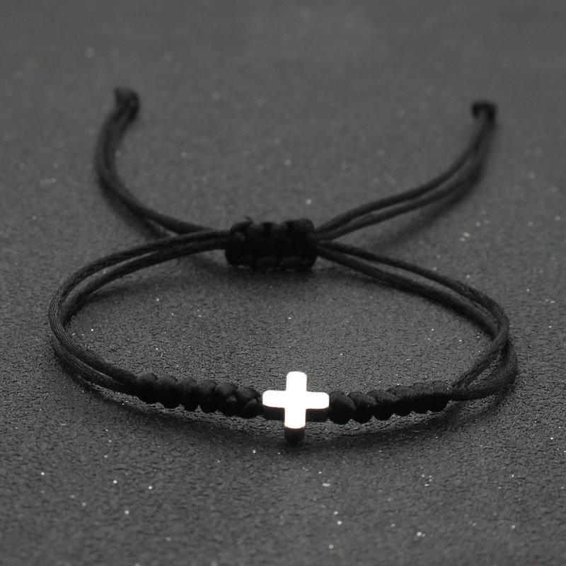 Унисекс Браслет-крест из красной веревки ручной работы - Европейский и американский стиль