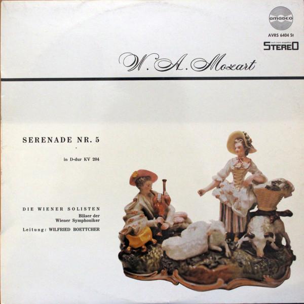 LP-пластинка W. К. МОЦАРТ ВЕНСКИЕ СОЛИСТЫ Серенада №. 5 дюймов Ddur KV 204 AVRS6404 Германия Классический Б/У