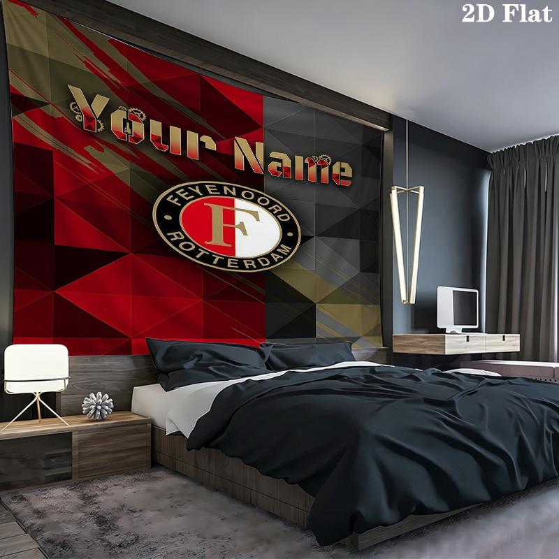 Feyenoord Custom Name Wall Tapestry Aesthetic Wall Hanging Printed Fabric Blanket Decorative Tapestries For Bedroom Living Room Home Decor