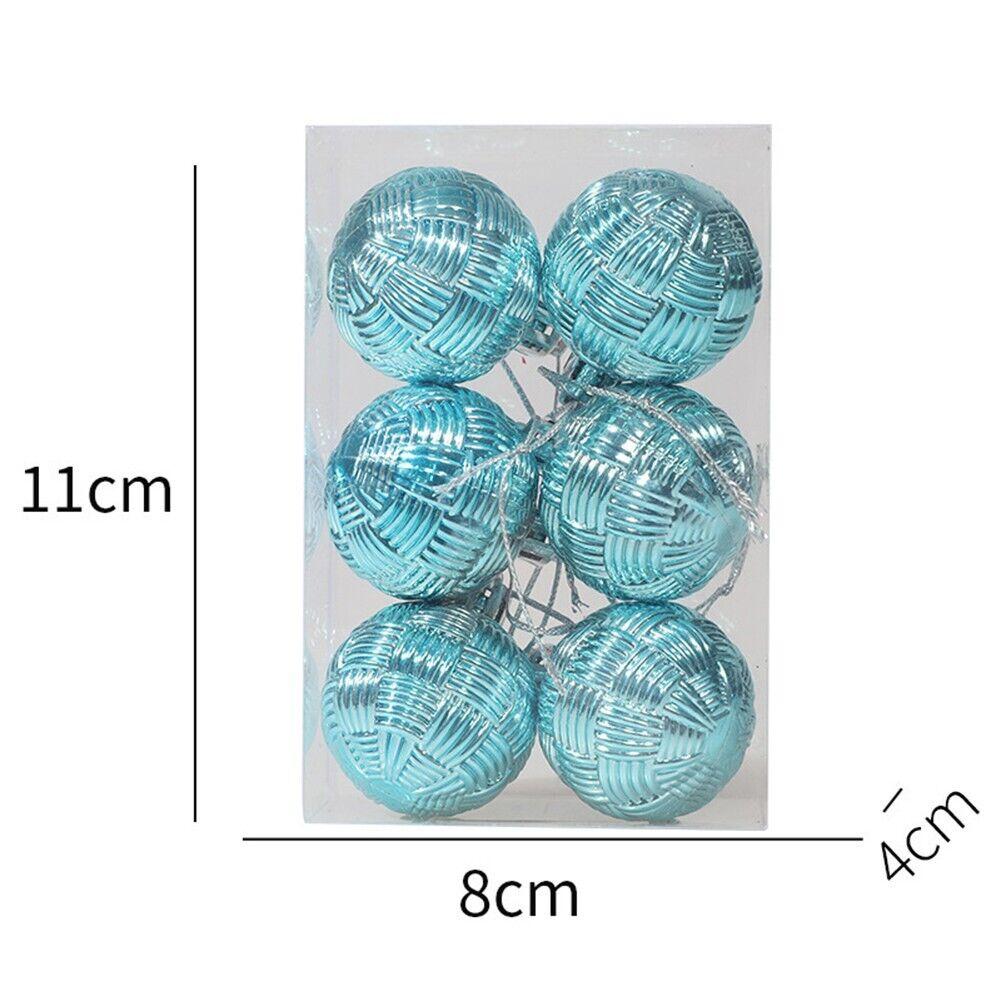 6PCS Christmas Hanging Ball Ornaments Shatterproof Xmas Tree Ornaments Kit Christmas Decorations Balls for Holiday Wedding Party Decor