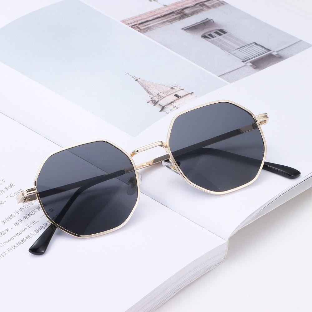 Аксессуары для весенних каникул, мужские солнцезащитные очки, шестиугольные солнцезащитные очки для женщин, многоугольные солнцезащитные очки