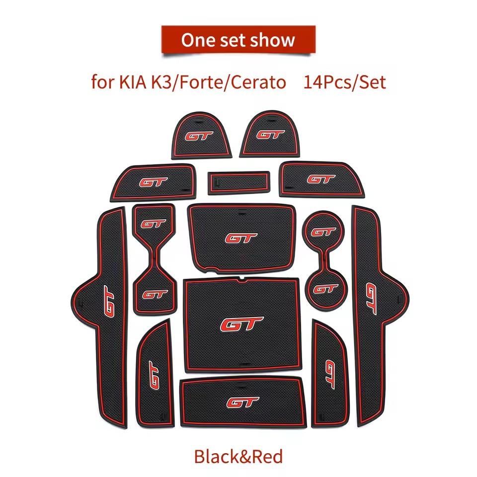 For KIA Forte K3 Cerato 2025 - 2025 GT Anti-slip Gate Slot Cup Mat Door Groove Pad Car Interior Accessories