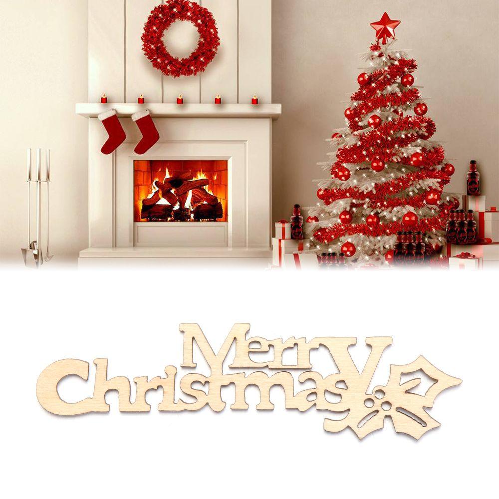 Crafts Letter Carving Hanging Ornaments Wood Pieces Wooden Slice Xmas Decoration Merry Christmas