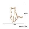 Blucome New Fashion Smooth Surface Cat Brooch Creative Gold Color  Alloy Animal Pin Versatile Women Accessories