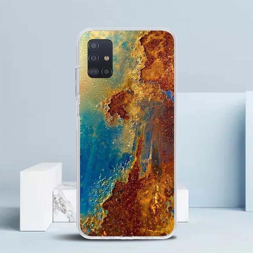 Винтажный промышленный стиль Ржавый узор Мягкий чехол для Samsung Galaxy A12 A22 A32 A52 A72 A02S Чехол для телефона Note 20 Ultra 10 S10 Pl