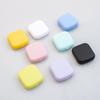 Macaron Color Eye Contact Lenses Cases Girl Black Purple Contacts Lens Container Case with Silicone Tweezers Mini Pocket Box