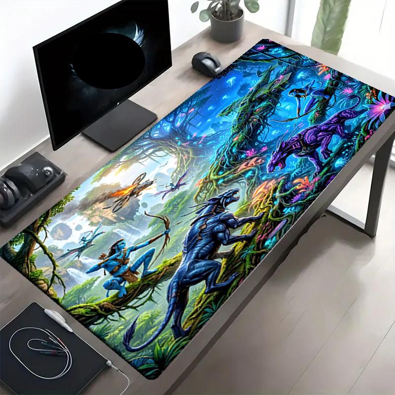 Avatar Print Mouse Pad, Anti‑Slip Desktop keyboard Mat, for PC Laptop Gaming Working Daily Use, Cool Festival Surprise Gift