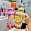 Straw Cup New Ice Cream Cup Teapot Large Capacity Water Cup Female High Looks Student Gradient Cup Plastic Cup