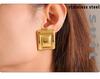 Прямоугольные серьги из нержавеющей стали в европейском и американском стиле с PVD-позолотой, модный дизайн с цветовым сочетанием для женщин