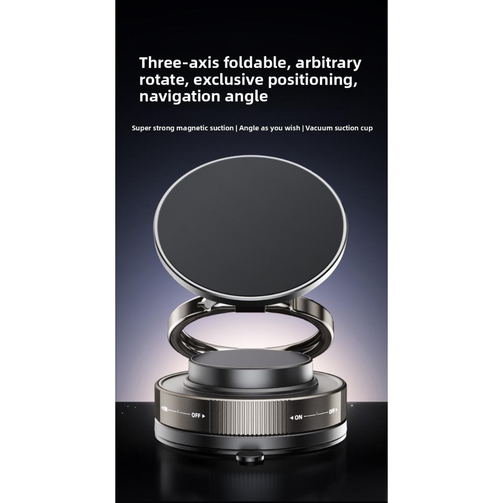 Вакуумный магнитный держатель для телефона, Складной и регулируемый магнитный держатель для телефона с управлением одной рукой, Вращение на 360°, Подходит для автомобилей