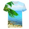 Summer Seaside Scenery Graphic T Shirts Fashion Men's T-shirts With Casual Beach Style 3D Print Nature Landscape Pattern T-shirt