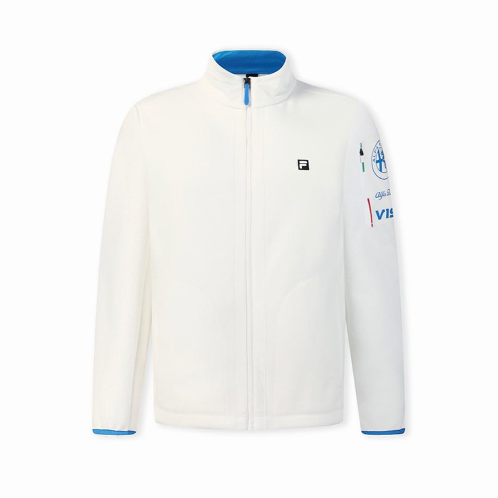 Fila Исследуйте Моду Простую Классическую Спортивную Повседневную Флисовую Теплую Удобную Универсальную Вязаную Куртку Мужские куртки Снежно-Белый A11M617506FWT