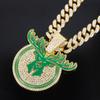 Хип-хоп ожерелье с подвеской в виде головы оленя, с 13-миллиметровой хрустальной кубинской цепочкой, хип-хоп, ожерелья с бриллиантами, мужские, женские, ювелирные изделия-амулеты с животными