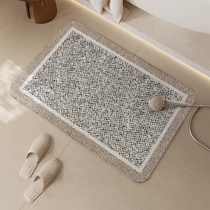 Туалетная дверь Ванная комната Диатомовая грязь Быстросохнущая подкладка для ног Коврик для ванной Ванная комната Коврик для пола в ванной Противоскользящий Сильный водопоглощающий