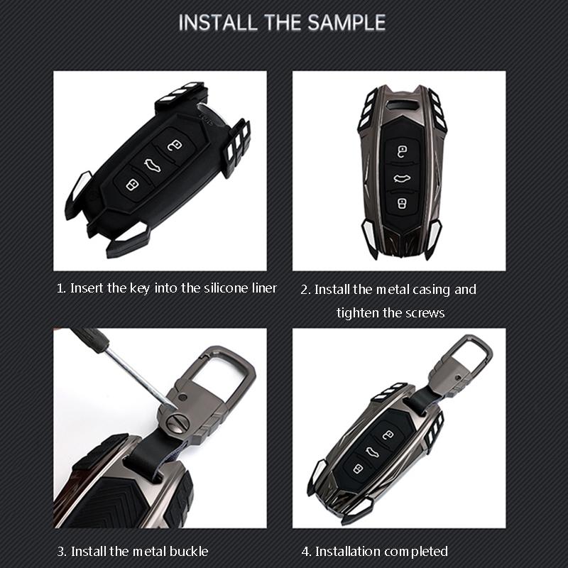 Чехол-брелок из цинкового сплава для автомобильного ключа Geely Okavango Coolray Atlas Monjaro Tugella Emgrand GT S Proton X50 X70 Держатель для пульта