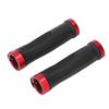 Mountain Bike Grips PP TPR Nonslip Safe Cellular Surface Ergonomic Design Metal Sides Bike Handlebar Grips Red