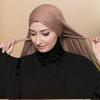 Muslim Women Premium Soft Modal Cotton Jersey Hijab Headwrap Stretchy Instant Hijab Scarf Forehead Cross Design Headscarf